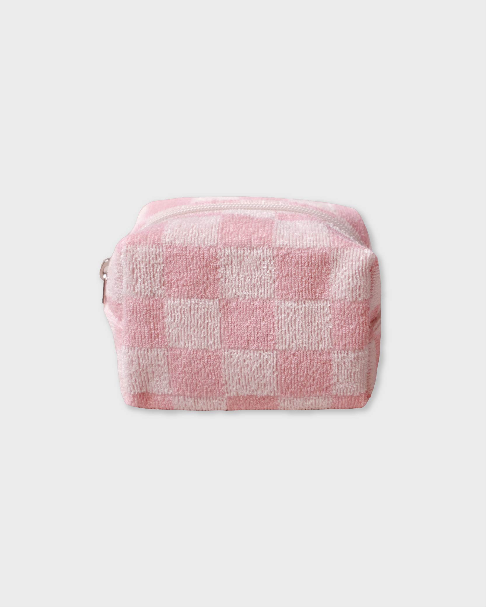 언폴드,unfold,에코백,파우치,천가방,친환경가방,[S - 12/13 예약배송] Checker Board Terry Pouch (Pink)