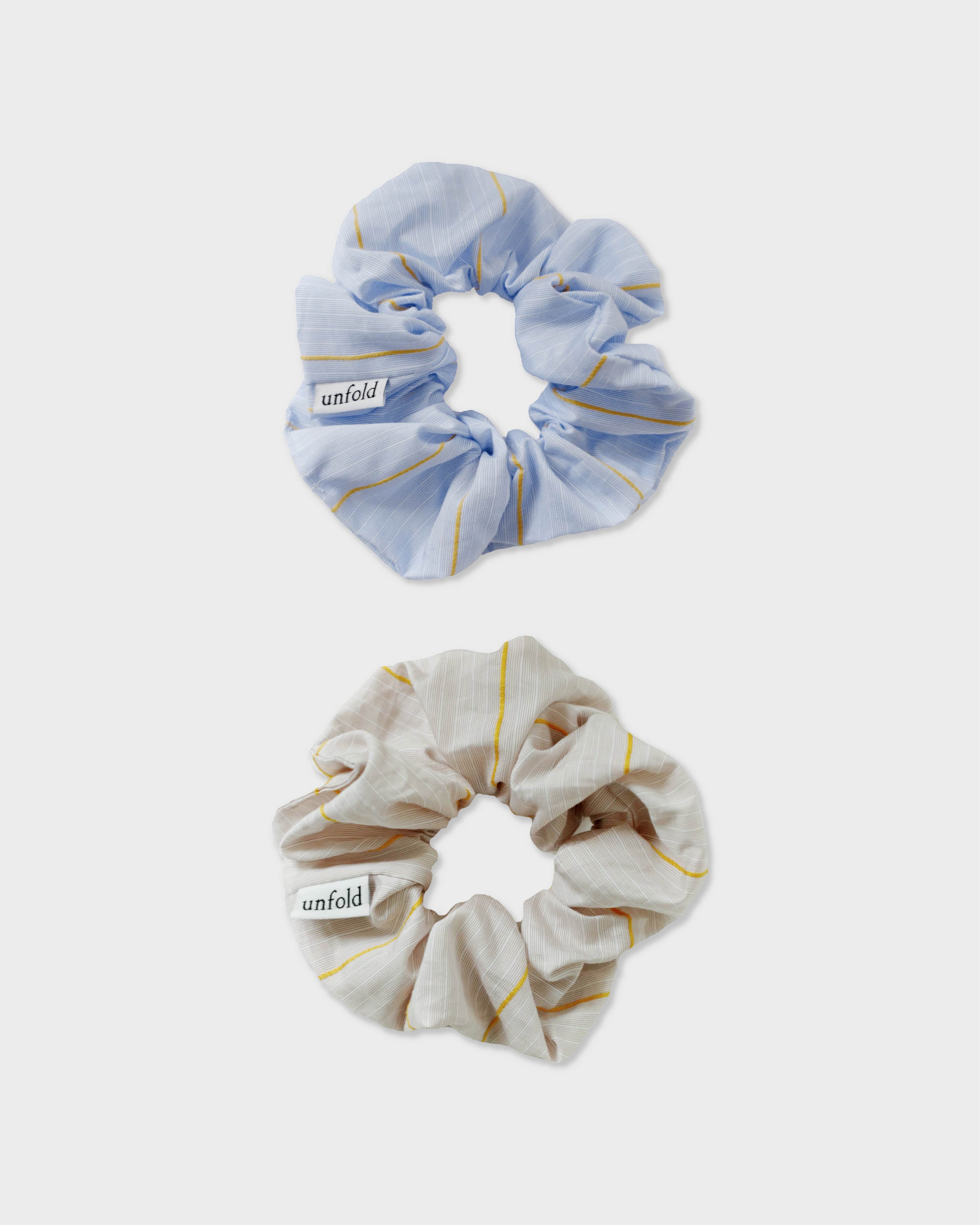 언폴드,unfold,에코백,파우치,천가방,코스터,백팩,스크런치[예약 배송 3/8 skyblue ] Cotton stripe scrunchie