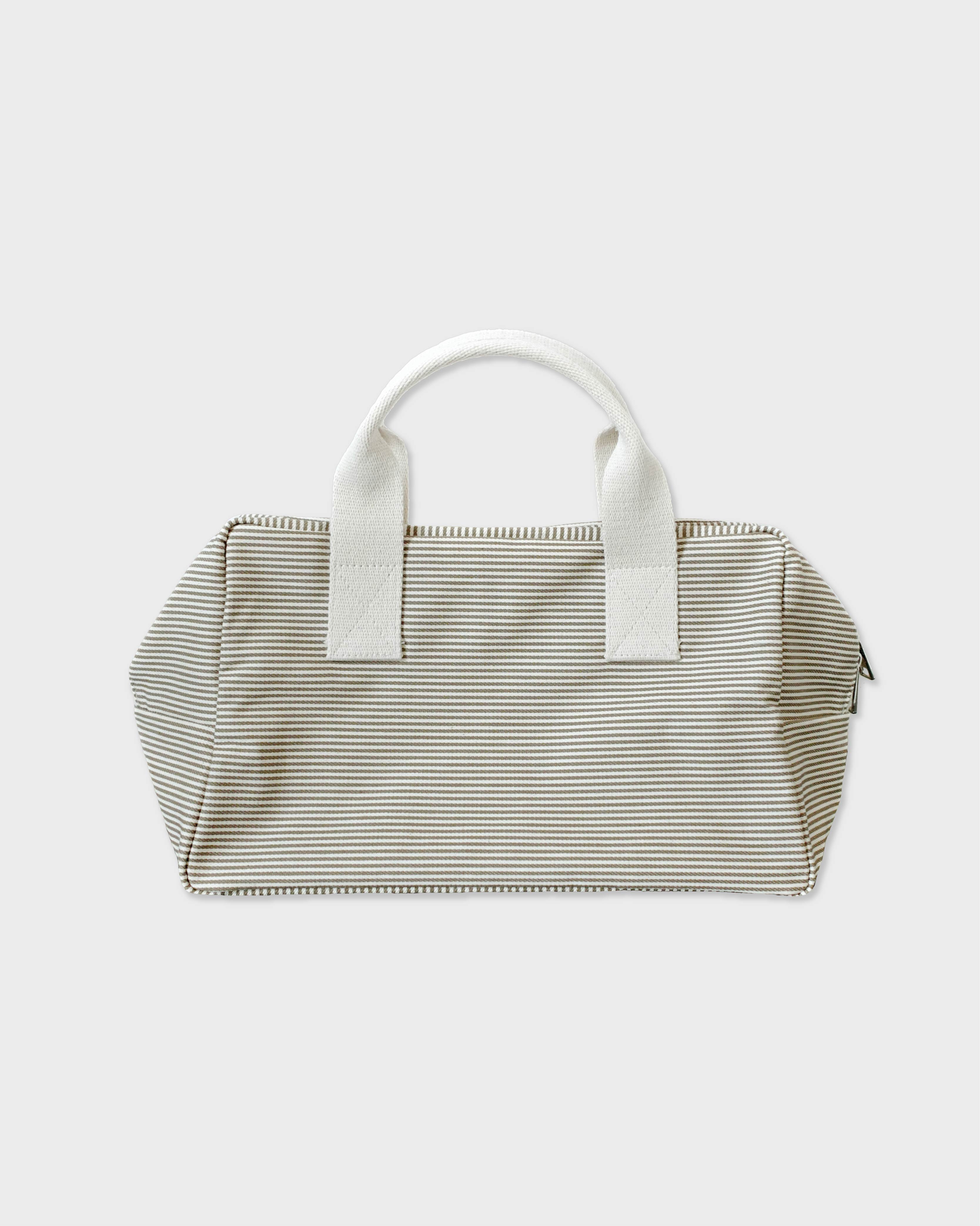 언폴드,unfold,에코백,파우치,천가방,친환경가방,Stripe boston bag (Khaki-beige)