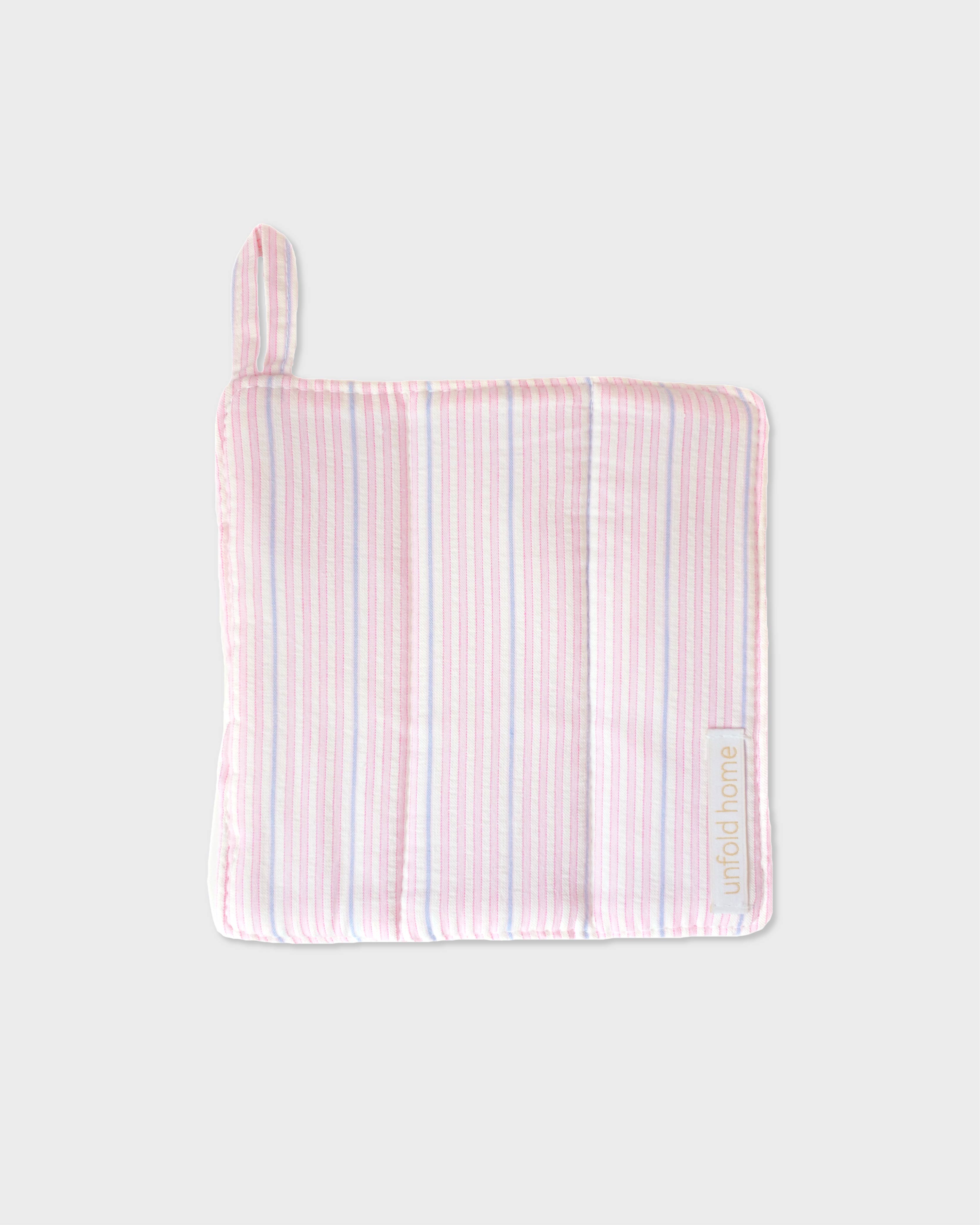언폴드,unfold,에코백,파우치,천가방,코스터,백팩,스크런치Stripe pot holder (pink)