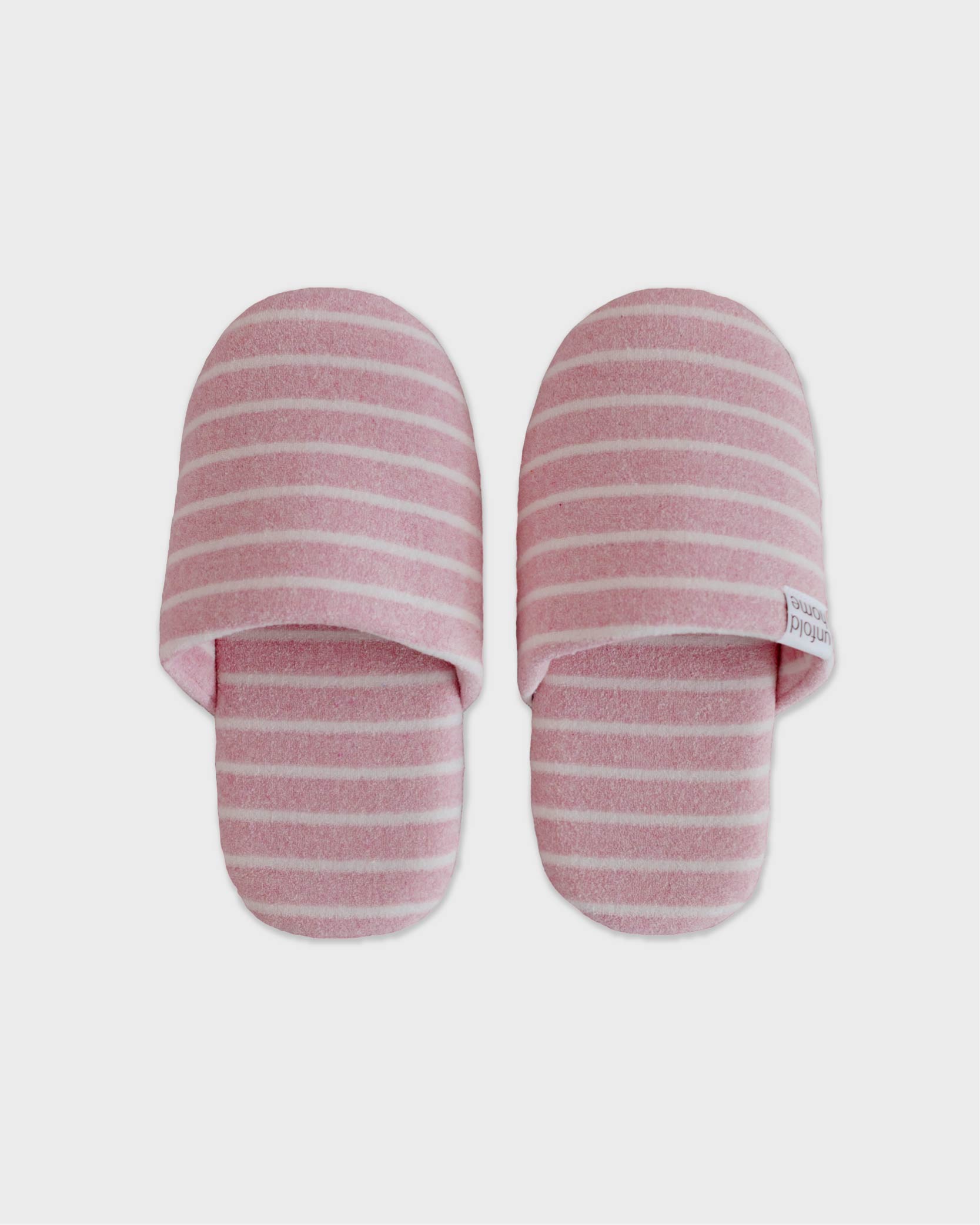 언폴드,unfold,에코백,파우치,천가방,친환경가방,Stripe terry room shoes (pink)